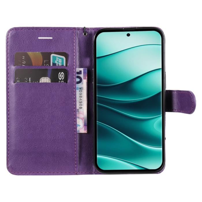 Bild 2,  Xiaomi Redmi Note 14 Pro/Pro Plus 5G Fodral Solid Läder Lila