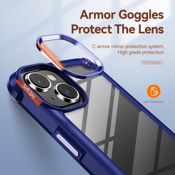 Bild 6,  iPhone 15 Plus Skal Shockproof Hybrid Armor Blå