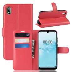  Huawei Y5 (2019) - Litchi Pl&aring;nboksfodral - R&ouml;d