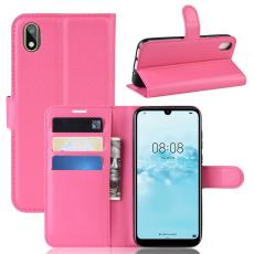  Huawei Y5 (2019) - Litchi Pl&aring;nboksfodral - Rosa