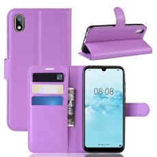  Huawei Y5 (2019) - Litchi Pl&aring;nboksfodral - Lila