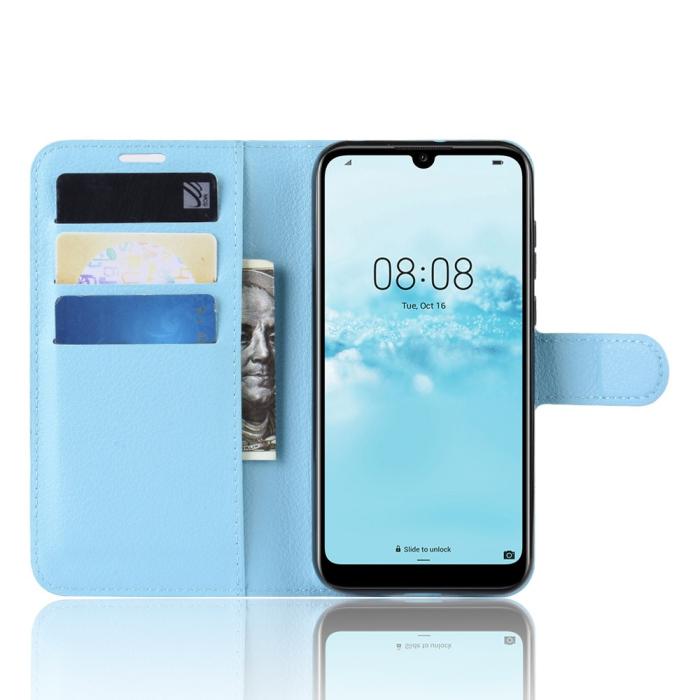 Bild 4,  Huawei Y5 (2019) - Litchi Plånboksfodral - Ljus Blå
