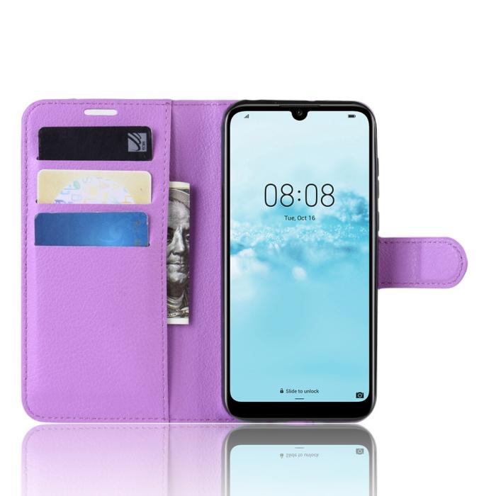 Bild 5,  Huawei Y5 (2019) - Litchi Plånboksfodral - Lila