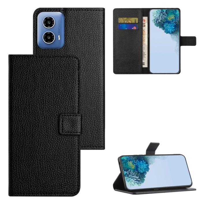 Bild 4,  Motorola Moto G35 5G Fodral Litchi Läder Svart