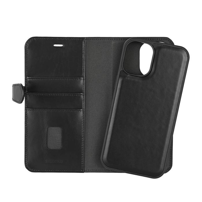 Bild 4, Buffalo Buffalo iPhone 16 Plus Fodral MagSafe 2in1 Äkta Läder Svart