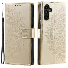  Samsung Galaxy A35 5G Fodral Mandala L&auml;der Guld