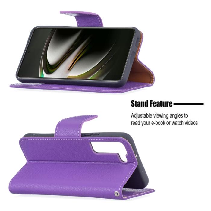 Bild 4,  Samsung Galaxy S22 Fodral Litchi Shark Lila