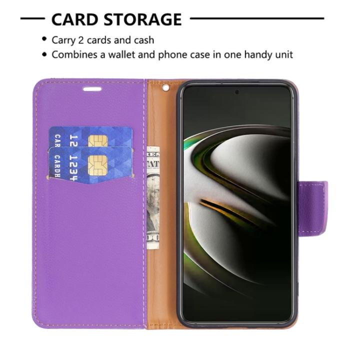 Bild 5,  Samsung Galaxy S22 Fodral Litchi Shark Lila