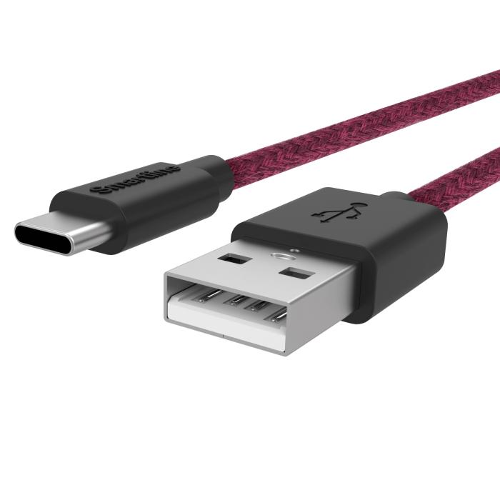 Bild 2, Smartline Smartline 2m 3A USB-C Fuzzy Laddningskabel Lila