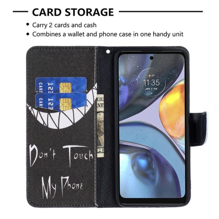Bild 5,  Motorola Moto G22 Fodral Tryck Dont Touch My Phone