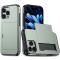  iPhone 16 Pro Skal Med Kortfack Hybrid Militär Grön