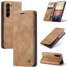 CASEME CASEME Galaxy S24 Fodral Flip Retro L&auml;der Brun