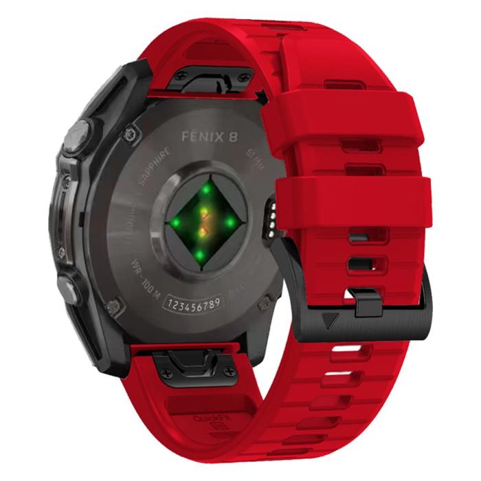 Bild 2, Tech-Protect Tech-Protect Garmin Fenix 51 mm Armband Silicone Line Röd
