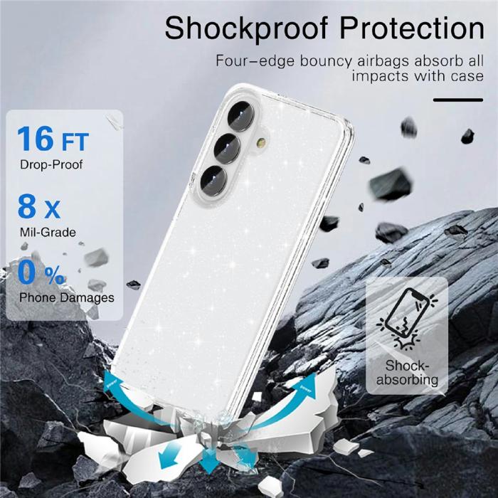 Bild 4,  Samsung Galaxy S26 Plus Skal Glitter TPU Vit