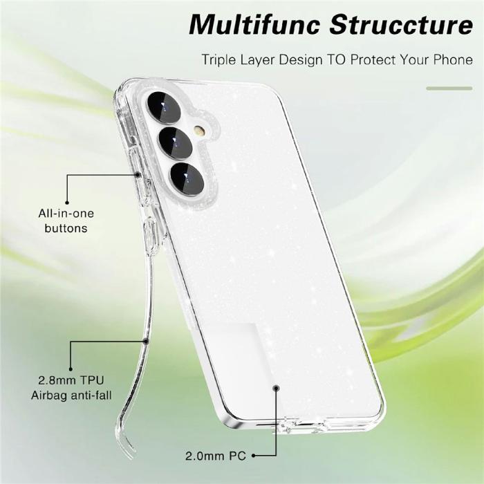 Bild 5,  Samsung Galaxy S26 Plus Skal Glitter TPU Vit