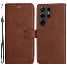  Samsung Galaxy S24 Ultra Fodral Solid L&auml;der Brun