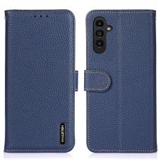 KHAZNEH KHAZNEH Samsung Galaxy S24 FE Fodral &Auml;kta L&auml;der M&ouml;rk Bl&aring;