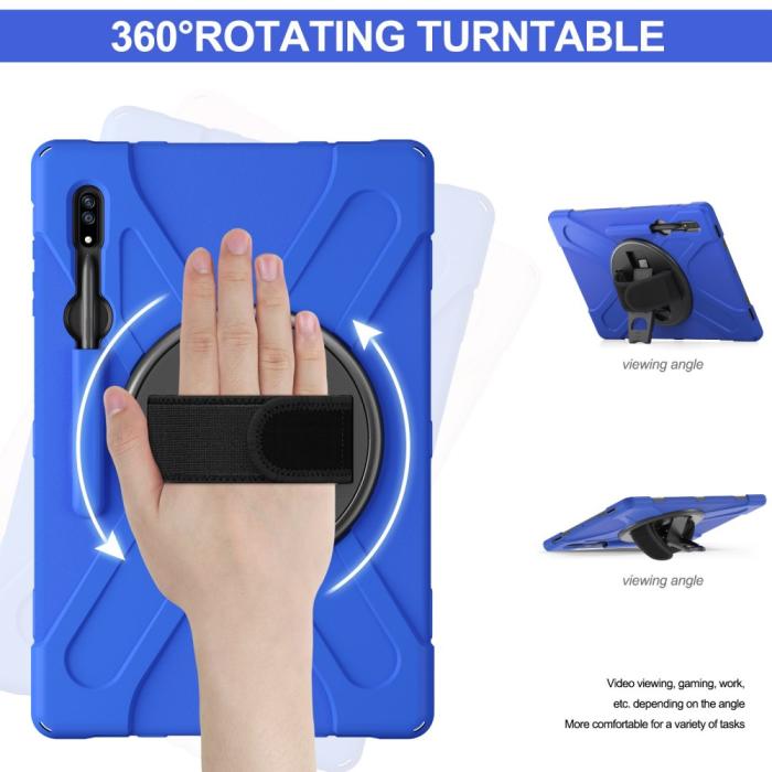 Bild 3,  Galaxy Tab S8 Ultra Skal X-Shape Shockproof Kickstand