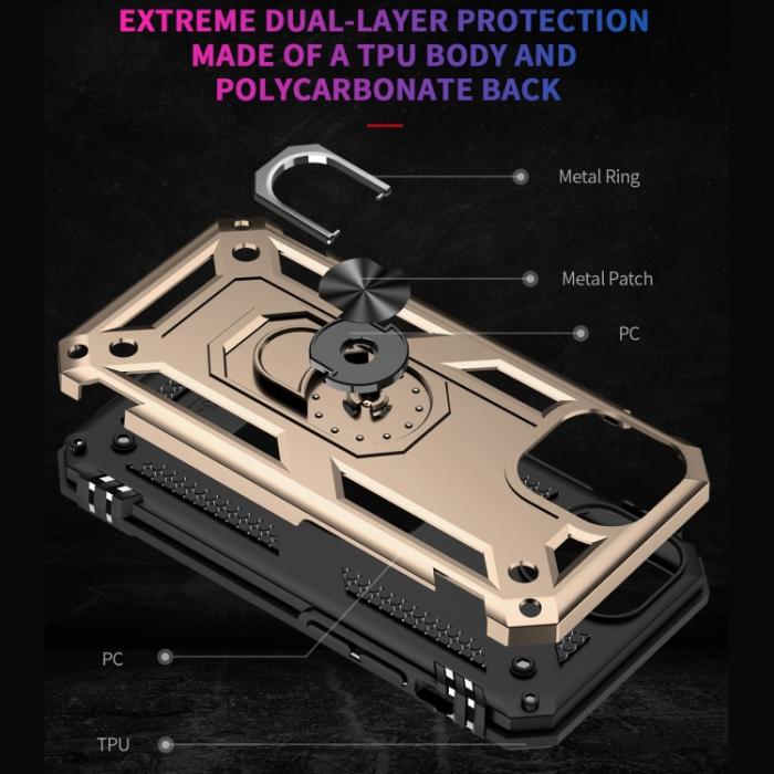 Bild 6,  iPhone 14 Pro Max Skal Shockproof Hybrid Ring Guld