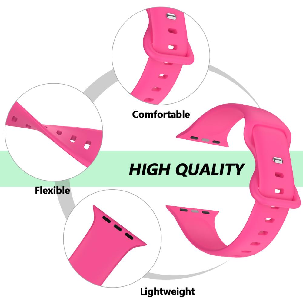 ColorPop Silikon Armband Butterfly Apple Watch 42/44/45/46/49 mm (S/M) Hot Pink