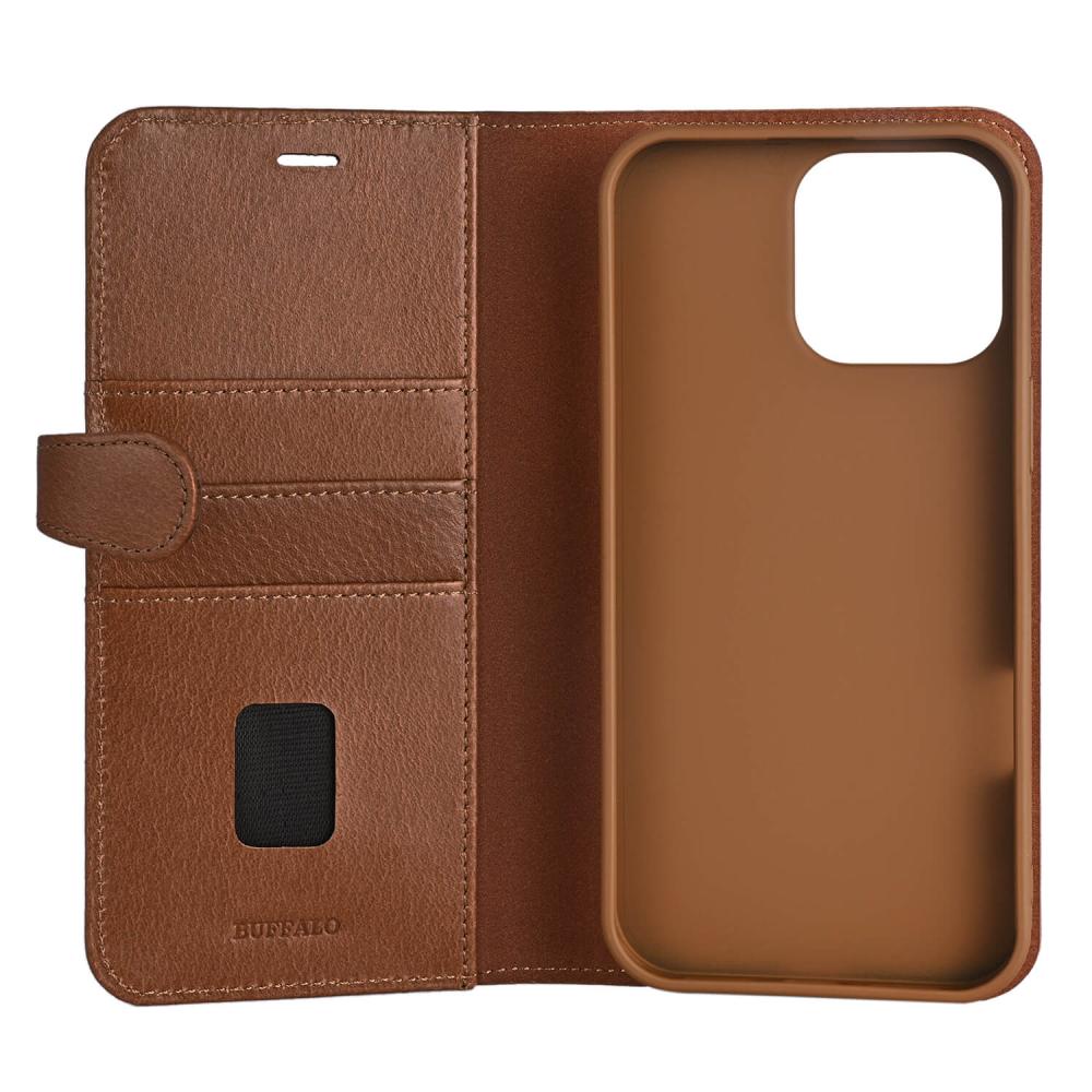 Buffalo Buffalo iPhone 16 Pro Max Fodral MagSafe 2in1 Äkta Läder Brun