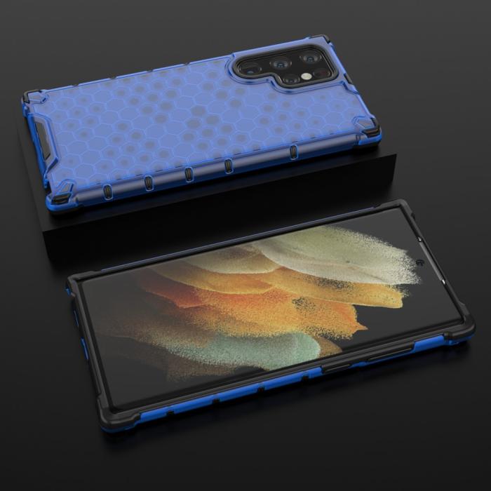 Bild 3,  Samsung Galaxy S22 Ultra Skal Armor Honeycomb Blå