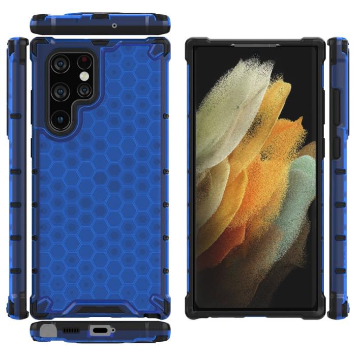 Bild 5,  Samsung Galaxy S22 Ultra Skal Armor Honeycomb Blå