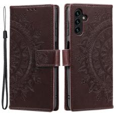 Samsung Galaxy A35 5G Fodral Mandala L&auml;der Brun