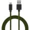 Smartline Smartline 2m 3A USB-C Fuzzy Laddningskabel Grön