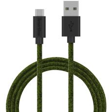 Smartline Smartline 2m 3A USB-C Fuzzy Laddningskabel Gr&ouml;n