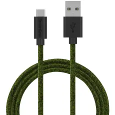 Smartline Smartline 2m 3A USB-C Fuzzy Laddningskabel Gr&ouml;n