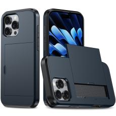  iPhone 16 Pro Skal Med Kortfack Hybrid M&ouml;rk Bl&aring;