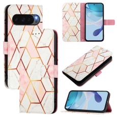 Google Pixel 10/10 Pro / 9/9 Pro Fodral Marmor Rosa / Vit