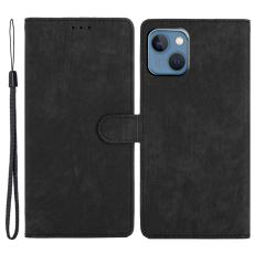  iPhone 15 Plus Fodral Skin Touch L&auml;der Svart