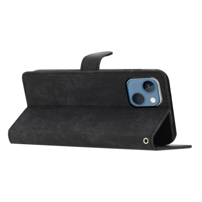 Bild 2,  iPhone 15 Plus Fodral Skin Touch Läder Svart