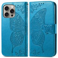  iPhone 16 Pro Max Fodral Med Fj&auml;ril Tryck Bl&aring;