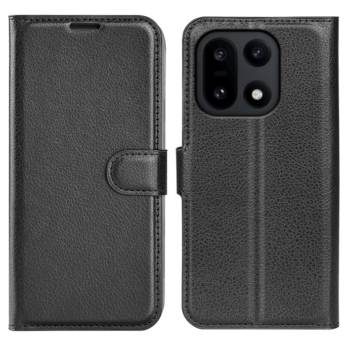 Bild 3,  OnePlus 15 Fodral Litchi Läder Svart