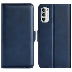  Motorola Moto G52/G82 Fodral Magnetisk St&auml;ngning Bl&aring;