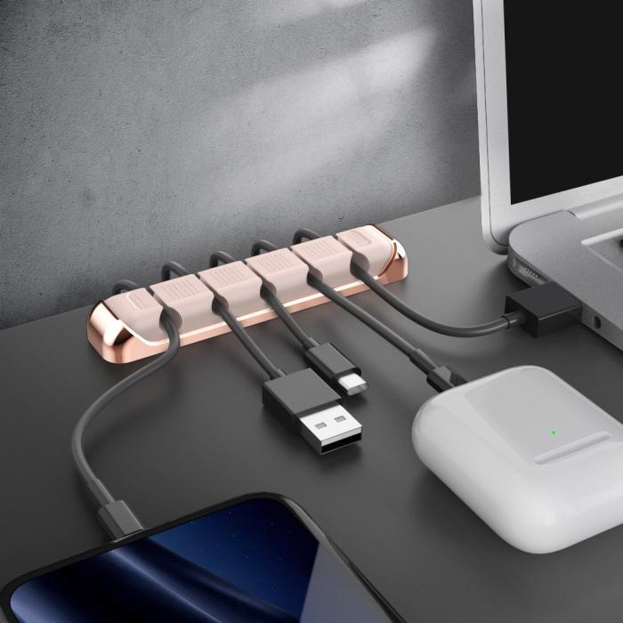Bild 6, AHASTYLE AHASTYLE 5-Port Kabel Hållare/Organiserare I Aluminium/Silikon