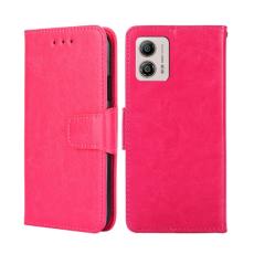  Motorola Moto G13 / G23 / G53 5G Fodral L&auml;der Rosa/R&ouml;d