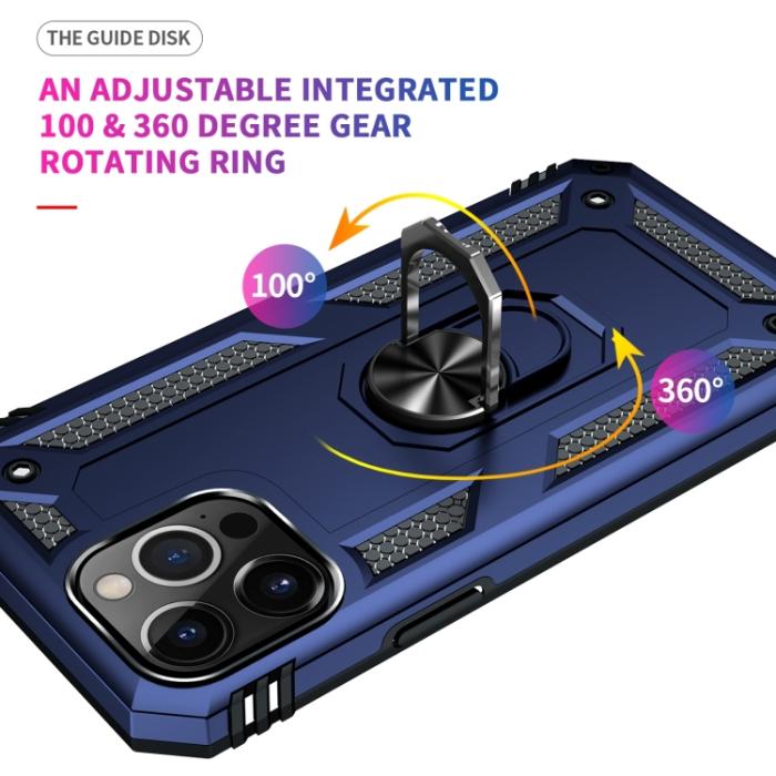 Bild 4,  iPhone 14 Pro Max Skal Shockproof Hybrid Ring Blå