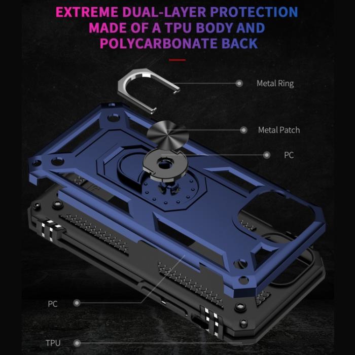 Bild 5,  iPhone 14 Pro Max Skal Shockproof Hybrid Ring Blå