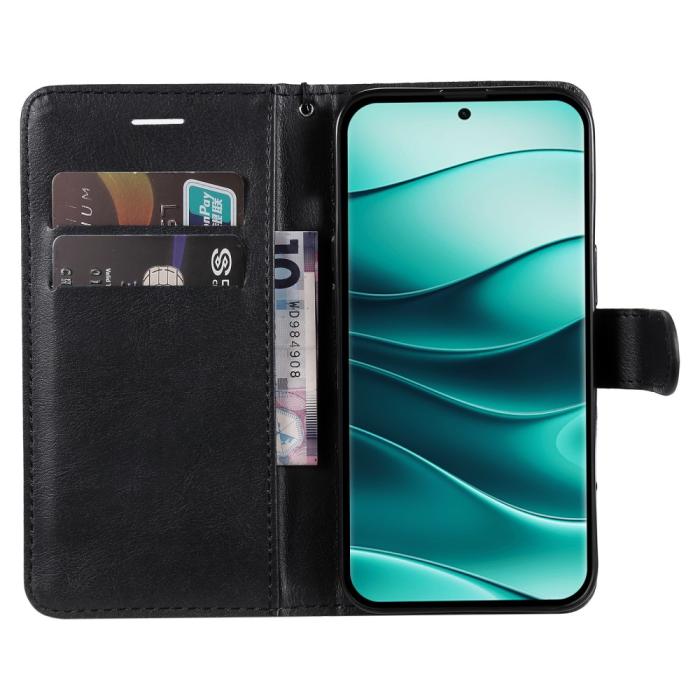 Bild 2,  Xiaomi Redmi Note 14 Pro/Pro Plus 5G Fodral Solid Läder Svart