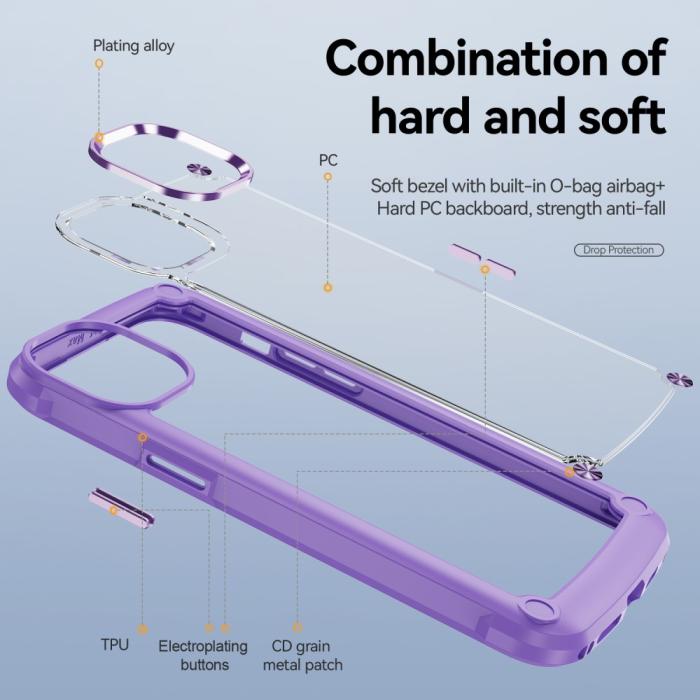 Bild 3,  iPhone 15 Plus Skal Shockproof Hybrid Armor Lila