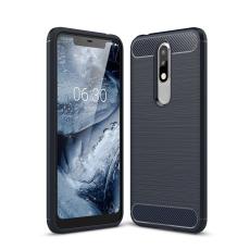  Nokia 5.1 Plus - Brushed TPU Skal - Navy Blue