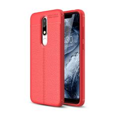  Nokia 5.1 Plus - Litchi l&auml;derskal - R&ouml;d