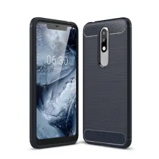  Nokia 5.1 Plus - Brushed TPU Skal - Navy Blue