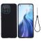  Samsung Galaxy A03 Skal Liquid Silikon Med Strap Svart