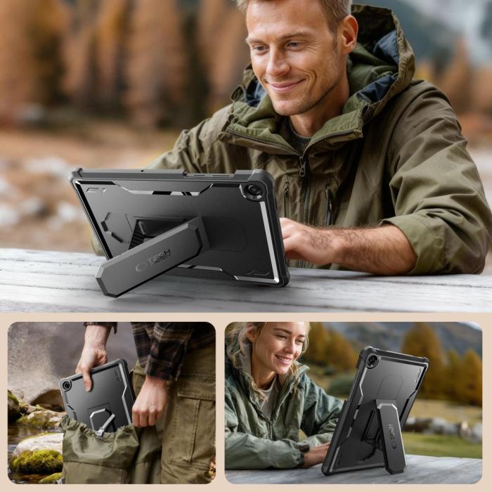 Bild 2, Tech-Protect Tech-Protect Galaxy Tab A11 Plus/A9 Plus 2-SET Skal Kevlar Pro Svart