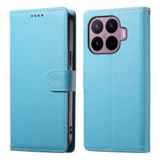  Xiaomi 17T Fodral Litchi L&auml;der Ljus Bl&aring;